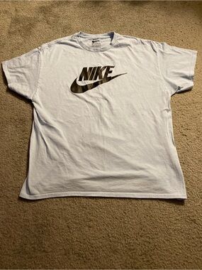 Nike Light Blue Short Sleeve Tee with Black Logo